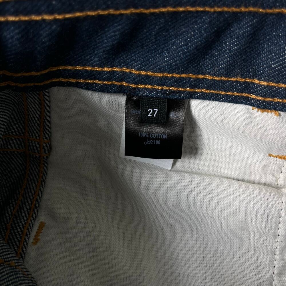 Brandon Maxwell Bella Cuffed Denim Mount Vernon Jeans in Rigid Wash, Size 27 - Picture 10 of 13